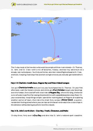 example page 2 from our offline Travel Guide for United States Virgin Islands